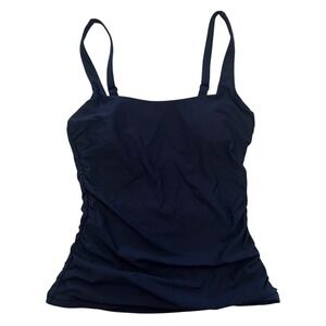 Athleta Square Neck Bra Cup Tankini Swim Top 34B 34C Navy UPF Full Coverage NWT